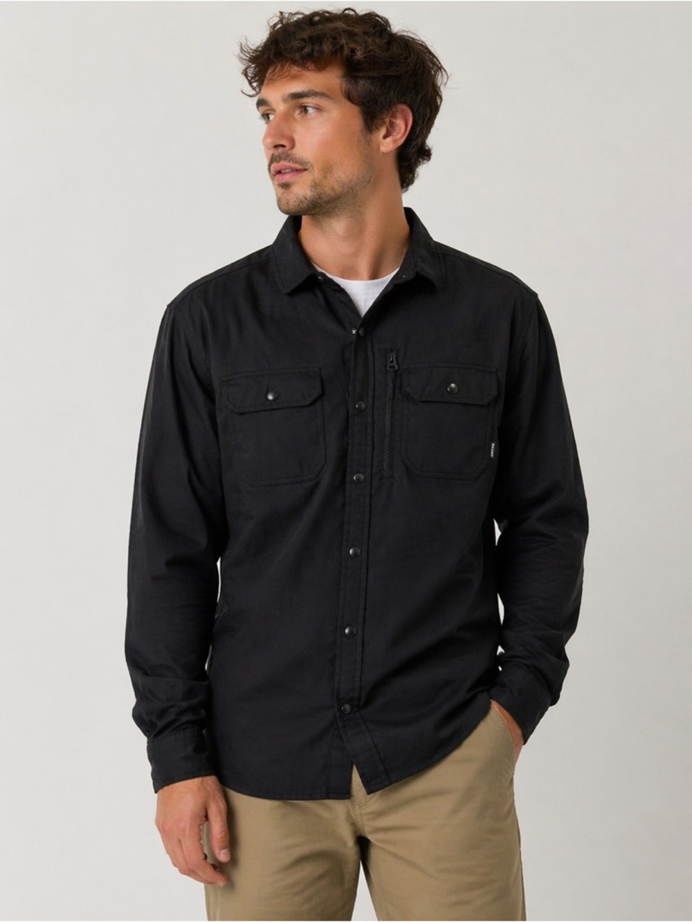 Burton Black Button Down Shirt Utility Snap Front Workwear Outdoo